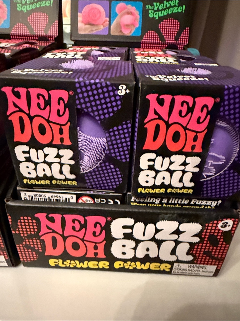 AUTHENTIC Fuzz Ball Flower Power Stress Toy - Purple
